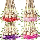 Rtteri 100 Pcs Hanging Car Air Freshener Diffuser Bottles Empty Glass Perfume Diffuser Vials Refillable Oil Aromatherapy Pendant with Wooden Caps and Hanging String for Car Home Office Decor(Heart)