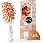 FHI Heat UNbrush Plus — Curly Hair Brush for Gentle & Effective Detangling on Wet or Dry Fragile Hair Types — Detangler Brush w/ 84 UltraFlex Bristles, Ultra-light, Vented, Anti Static Hairbrush