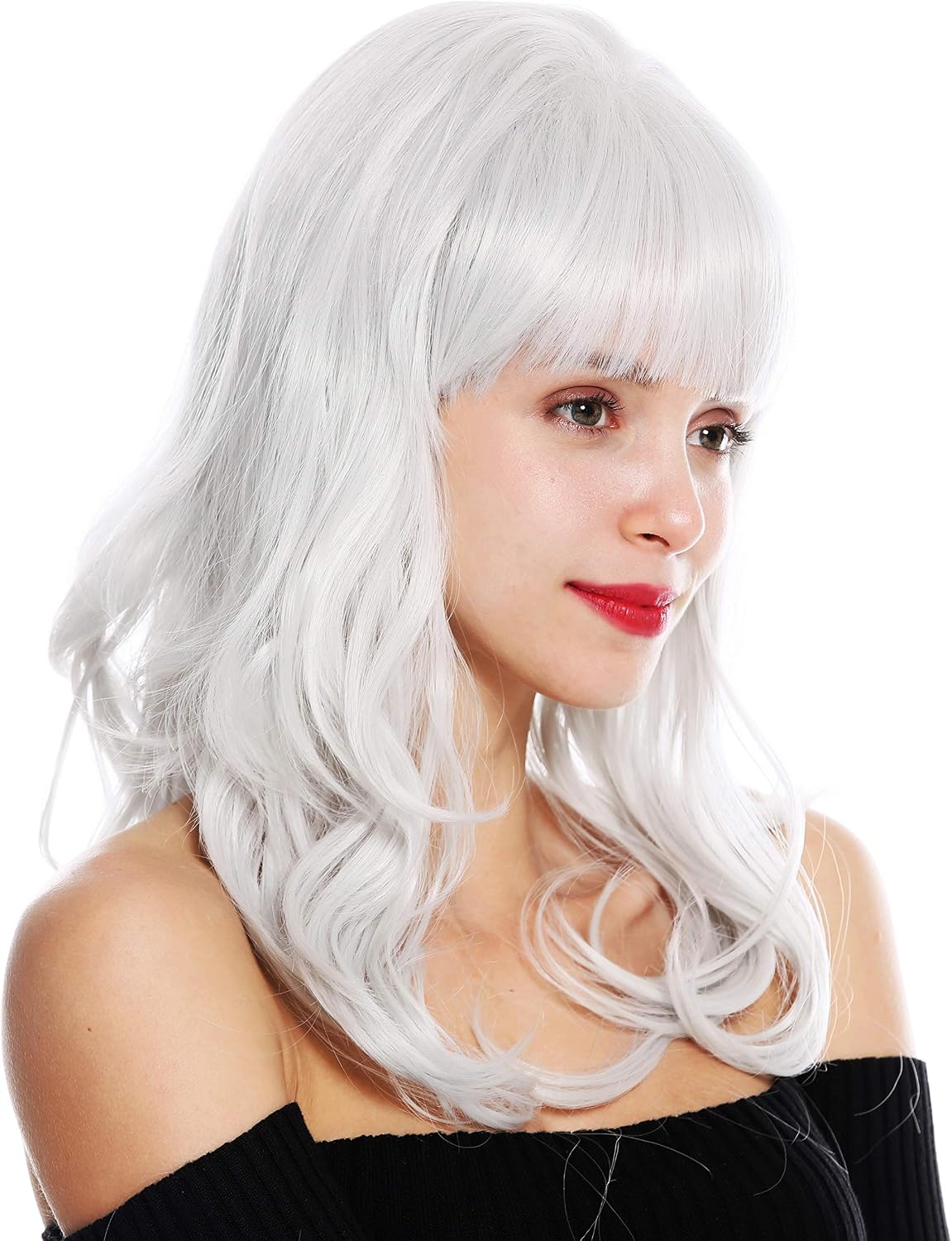 WIG ME UP - GFW3129 women's quality wig long fringe wavy light grey silvery grey, Light gray (silvergray), Länge: ca. 55 cm - Image 3
