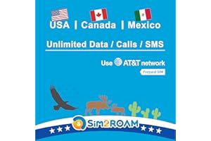 USA Canada Mexico AT&T SIM Card | Unlimited 4G LTE High-Speed Data/Calls/SMS |ATT SIM Card US, United States, CA, Canada, Mex