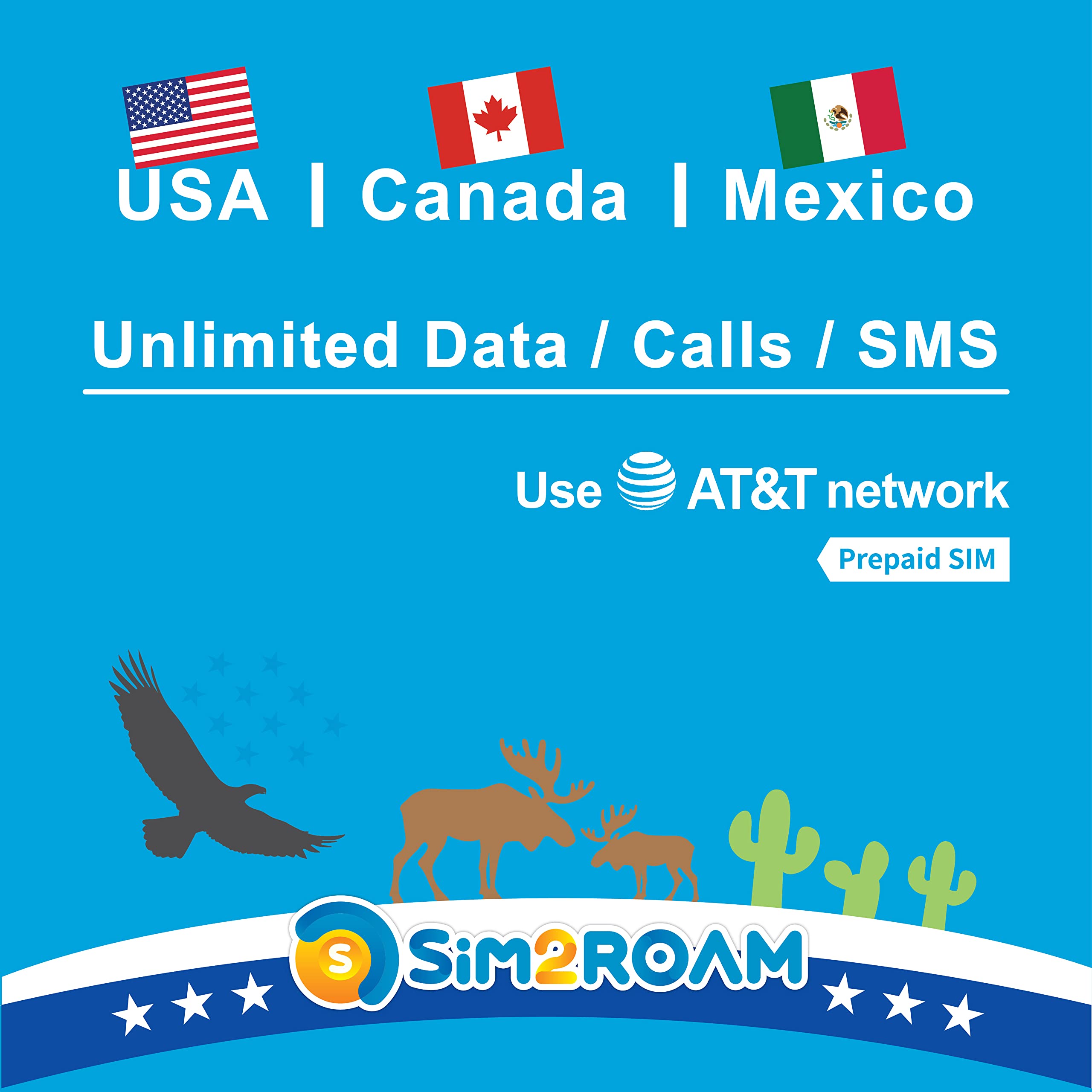 USA CANADA MEXICO AT&T SIM Card | Unlimited High Speed Data/Calls/Texts |ATT SIM Card US, United States, CA, CANADA, MEXICO | Only fits iPhone & Pixel (15 Days)