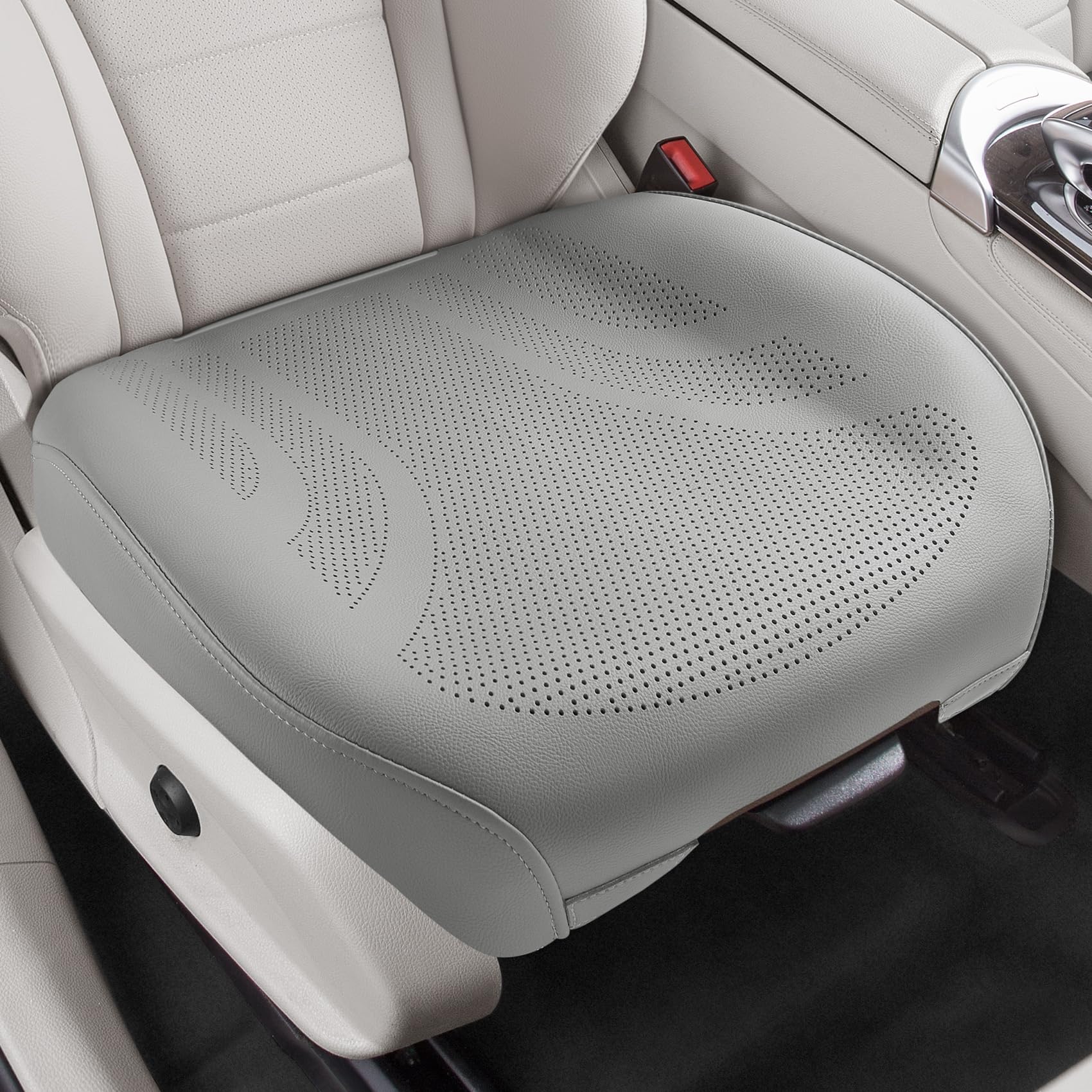 Photo 1 of 1 Piece Front Leatherette Seat Covers Faux Leather Bottom Car Seat Covers, Super Breathable,Anti-Slip,Universal Seat Covers for Cars,Full Wrapping Edge Fit for Most Sedans SUV Pick-up (Gray)