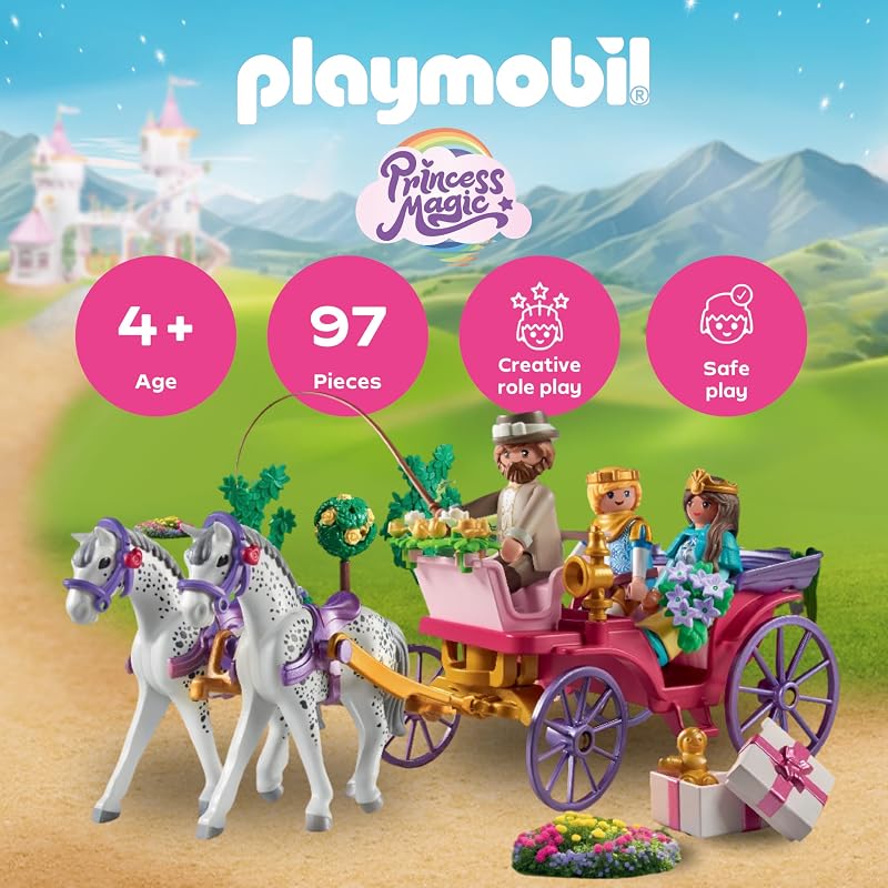 | Princess Magic | Passeggiata in carrozza reale con principessa e principe | Giocattolo della principessa | Giocattolo da favola per bambini dai 4 anni in su | 71846
