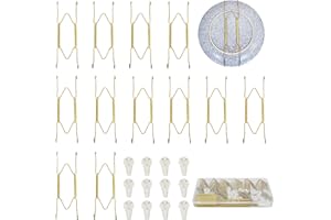 KAHIT Plate Hangers - 6 Inch 12 Pack Plate Hangers for The Wall Plate Hangers Plate Wall Hangers for Display Plate Wall Hangers Plate Holders for Displaying On Wall Plate Holder Plate Wall Hanger