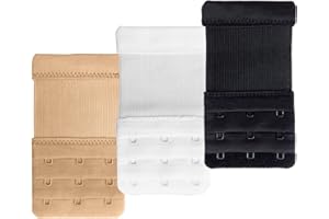 DoHope Elastic Back Bra Band Extender 3 X 3 Hook and Eye Tape Stretchy Extension