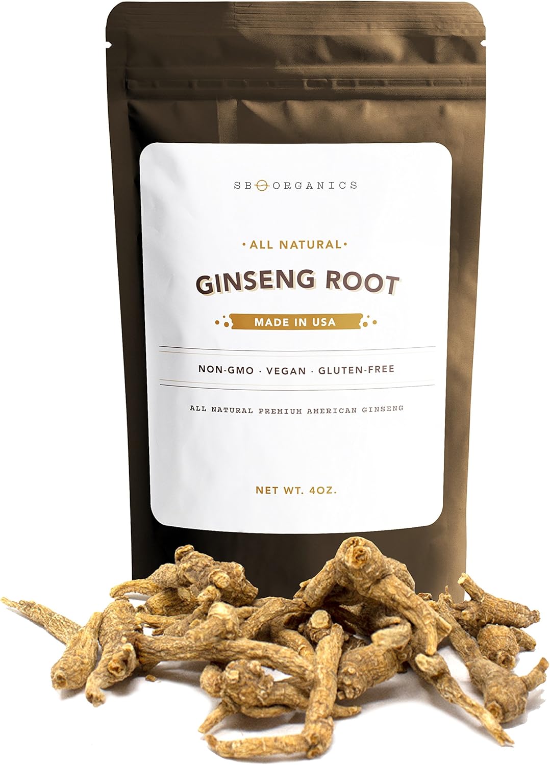 SB Organics Ginseng Wisconsin Farmed Ginseng Root Vegan