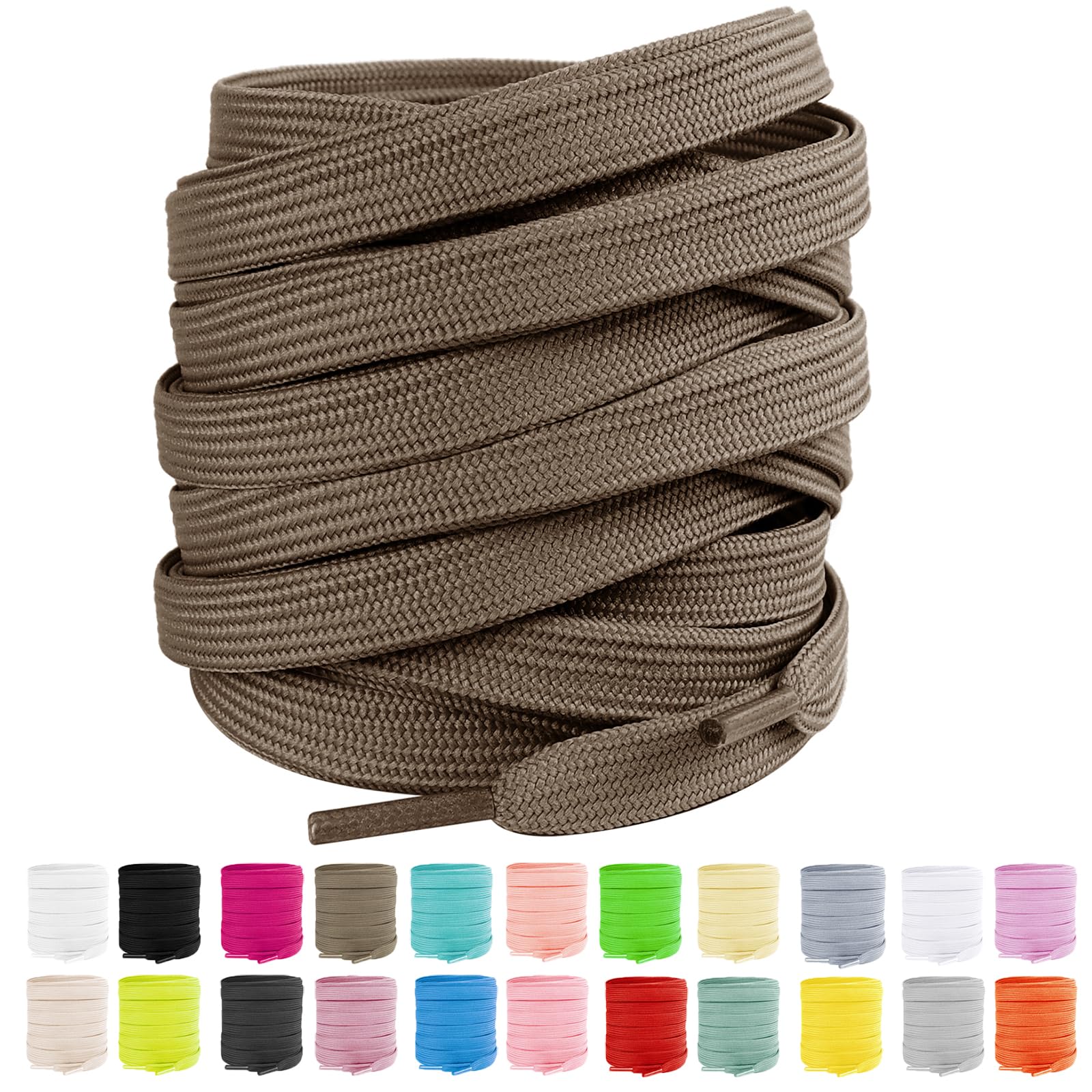 LUOFMISS 2 Pairs Flat Shoe Laces 5/16" Athletic