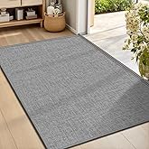 LEKEEPGO Ultra Thin Indoor Door Mat 24"x36", Low-Profile Door Mat Indoor Entrance, Non Slip Rubber Backing Inside Doormat Washable Welcome Front Entryway Dirt Trapper Entry Mat, Grey
