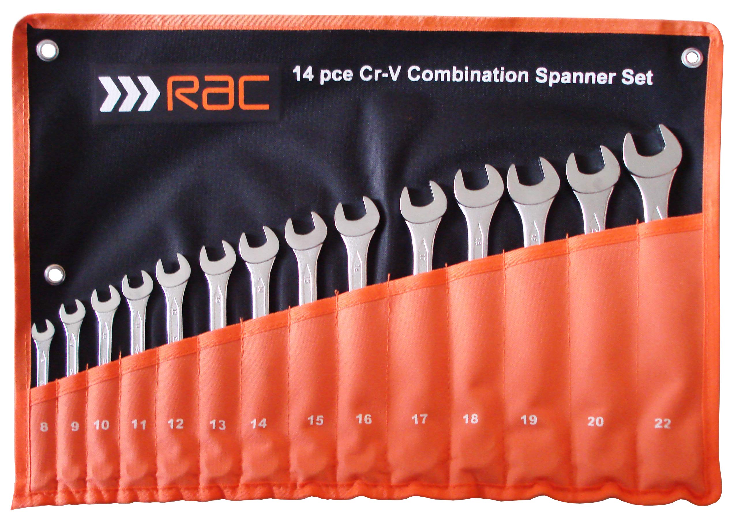 Hilka Tools RAC-HP222 RAC 14 pce Spanner Set Metric, Silver