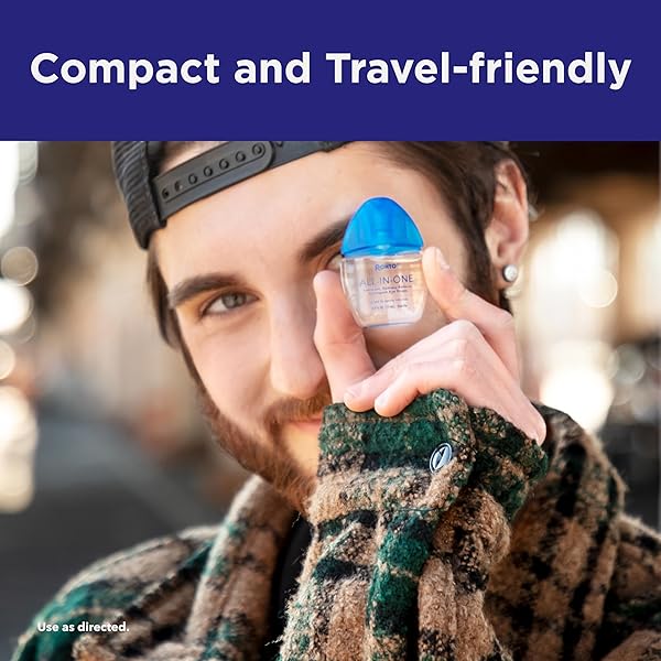 ROHTO ALL-IN-ONE MULTI-SYMPTOM COOLING EYE DROPS, ALL-IN-ONE ASTRINGENT, LUBRICANT & REDNESS RELIEVER EYE DROPS FOR IRRITATED, DRY, BURNING, WATERY, ITCHY, RED, GRITTY EYES, 0.4 FL OZ BOTTLE