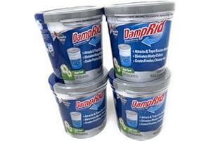 DampRid Refillable Moisture Absorber, 10.5 oz. Cups, 4 Pack, Fresh Scent, Traps Moisture for Fresher, Cleaner Air, No Electricity Required, Lasts Up To 60 Days