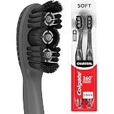 Colgate 360 Vibrate Charcoal Battery Powered Electric Toothbrush, Soft, 2Pk | Includes Two AAA Batteries, Cleans Teeth, Tongue, Cheeks, and Gums, Vibrating Bristles Powered by Sonic Technology