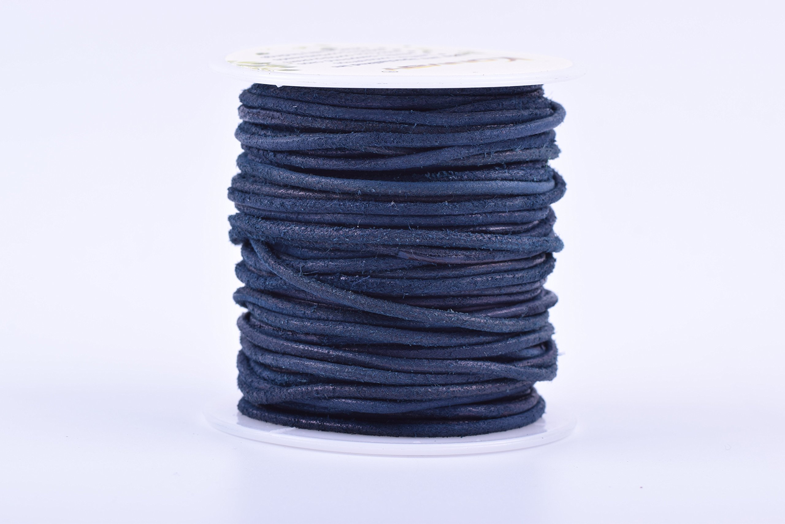 KONMAY 25 Yards Roll Leather Cord Round Leather Cord Leather Strap