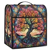 Colorful Tree of Life Kitchen Aid Mixer Cover Compatible with 6-8 Quarts Stand Mixer Dust Cover with Zipper Pocket Kitchen Aid Mixer Accessories Kitchen Appliance Organizer Bag