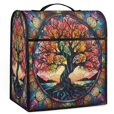 Colorful Tree of Life Kitchen Aid Mixer Cover Compatible with 6-8 Quarts Stand Mixer Dust Cover with Zipper Pocket Kitchen Aid Mixer Accessories Kitchen Appliance Organizer Bag