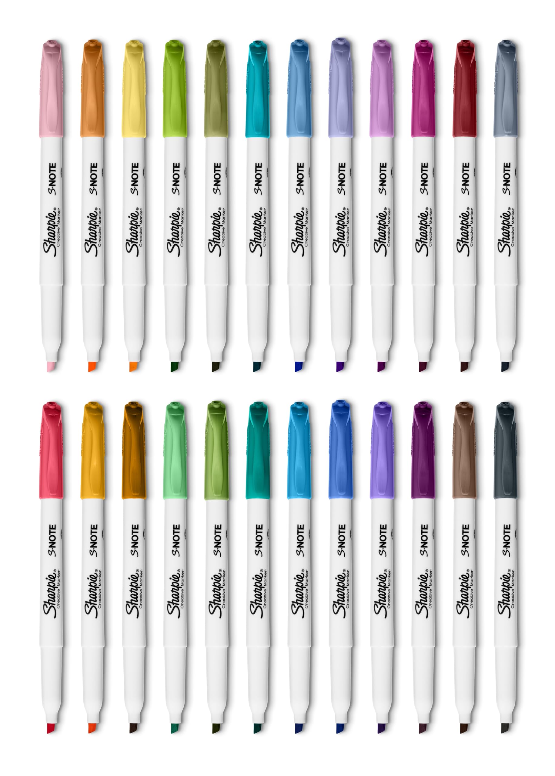 Sharpie S-Note Creative Art Markers Highlighters | For Colouring, Drawing, Writing, Highlighting | 2-In-1 Tip | Pack of 24 Assorted Pastel Colours