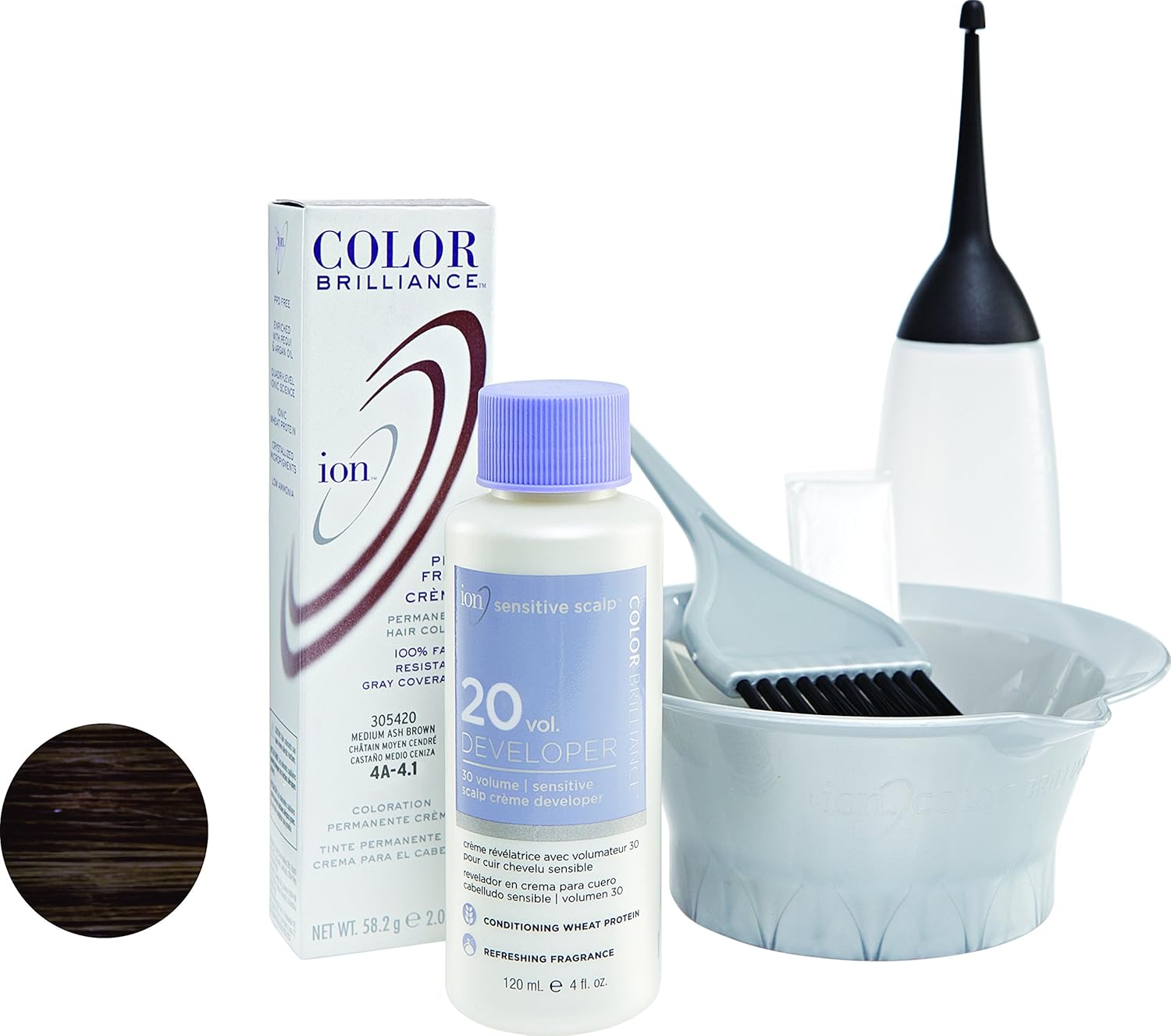 Buy 4a Medium Ash Brown Permanent Creme Hair Color By Ion Online