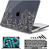 May Chen Case for M4 MacBook Pro 16 inch A3403 Max A3186, M3 A2991 M2 A2780 M1 A2485 Pro Max 2024 2023 2022 2021 Release, Plastic Hard Shell Case with Screen Pretector&Keyboard Cover, Floral Art