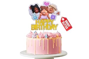 V TOWER Happy Birthday Cake Toppers - Girl Birthday Decorations Girl Cake Topper Cake Topper Video Game Party Supplies Cake Toppers for Girls - Cake Decor Cake Toppers Happy Birthday Decoration