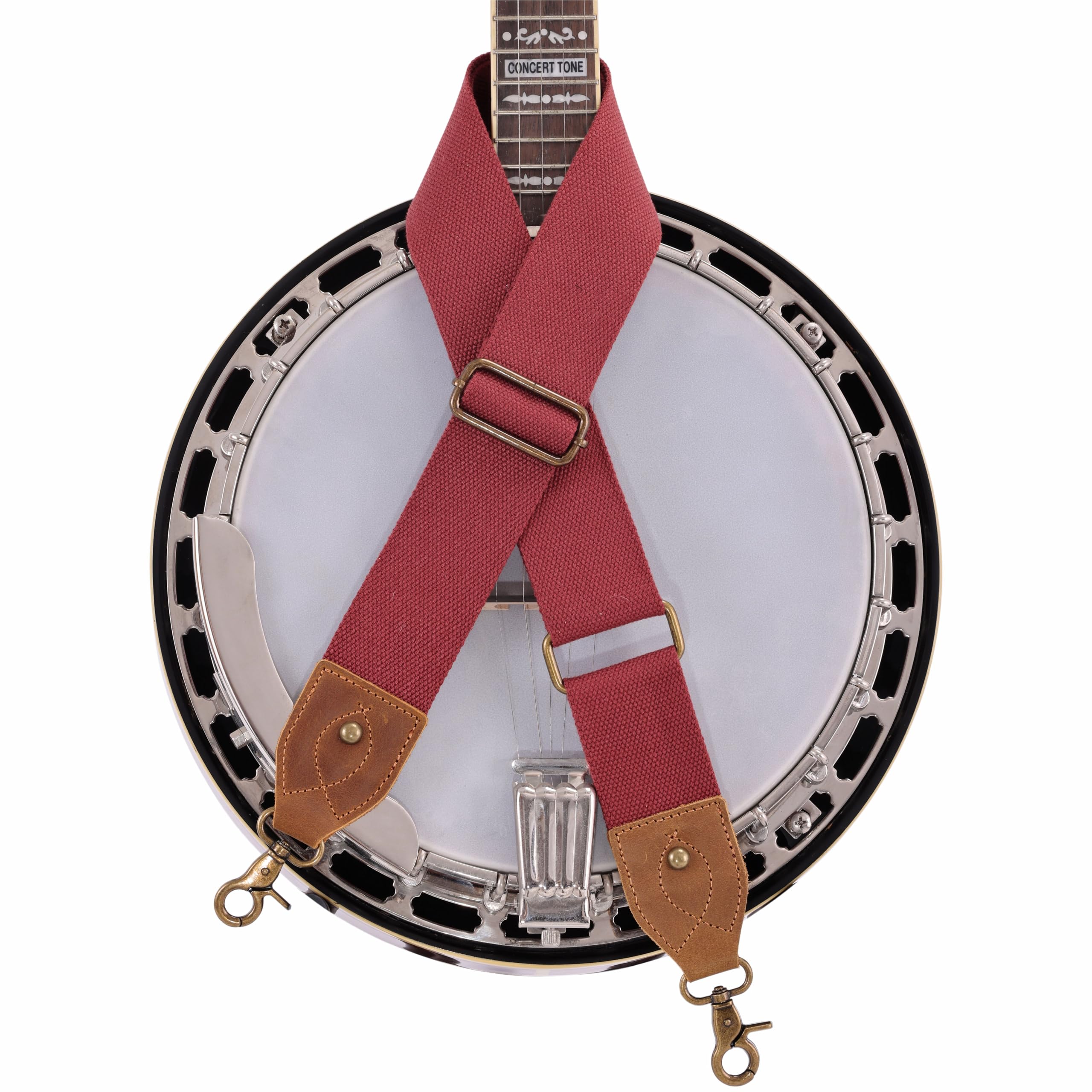 Photo 1 of Nefelibata Banjo Strap,2"Wide Double Crazy Horse Leather Jacquard Embroidery Strap Adjustable Replacement,Multi-pattern Strap With Metal Clips