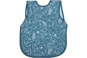BapronBaby Neutral Foodie Bapron - No Neck Tie Safer Bib for Baby & Toddler - Soft Waterproof Stain Resistant - Machine Washable - Sz Baby/Toddler 6m-3T
