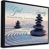 Zen Stone Canvas Wall Art Christian Prints Meditation Picture Spiritual Painting Calming Tranquil Zen Sand Poster Serenity Prayer Wall Decor for Yoga Spa Living Room Bedroom Office 12x16in Unframed