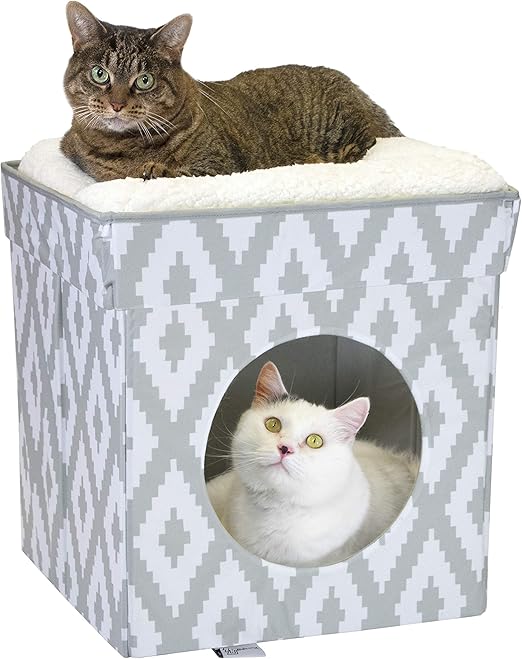 Kitty City Large Cat Bed, Stackable Cat Cube, Indoor Cat House/Cat