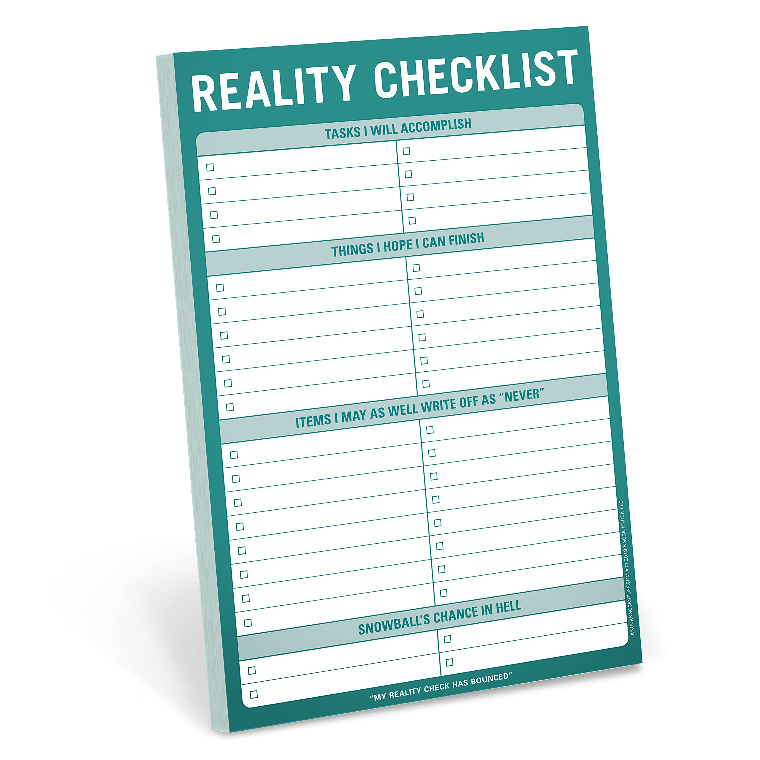 Knock Knock Reality Checklist Pad