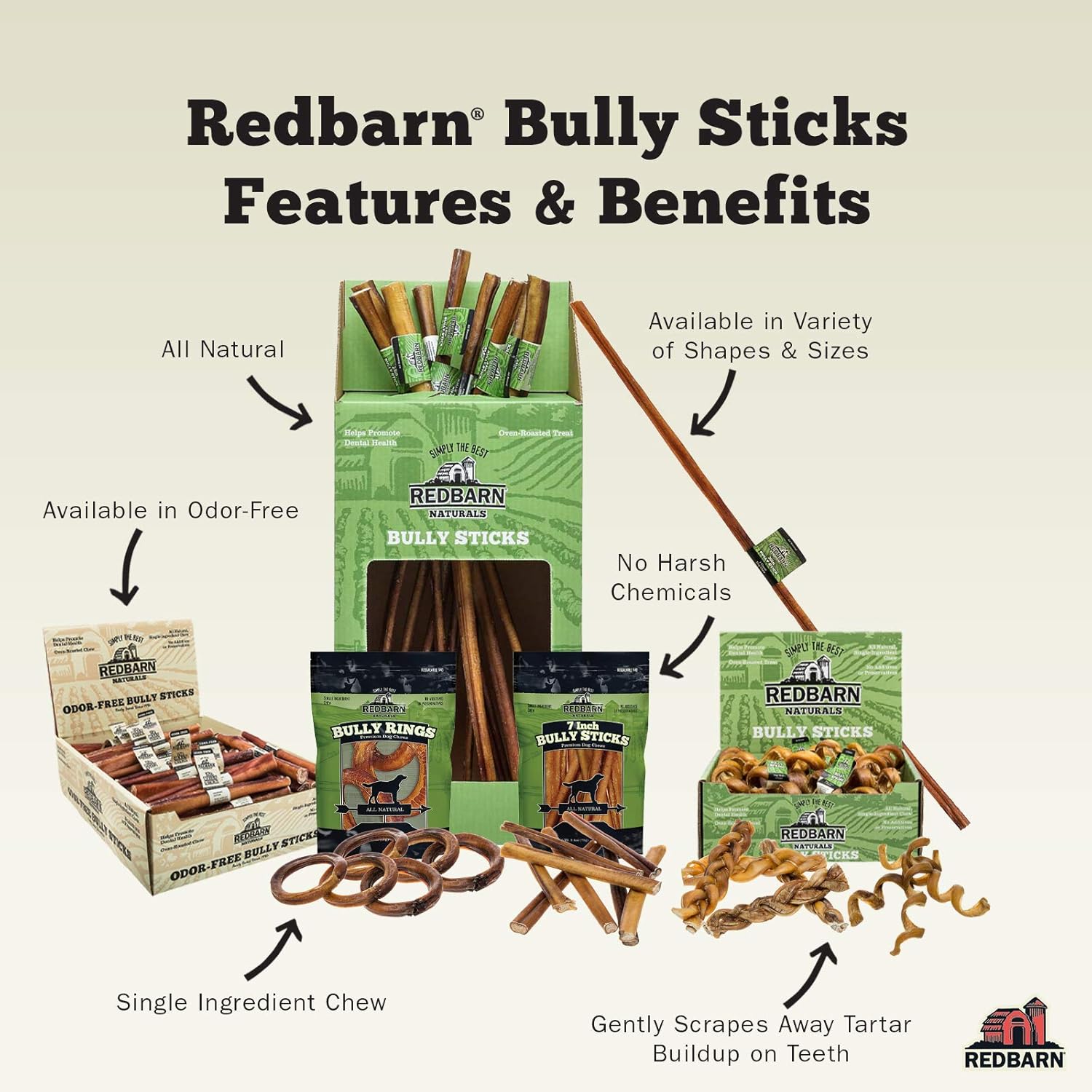 Amazon Com Redbarn 7 Bully Sticks For Dogs 6 Count Pack Of 1 Pet Rawhide Treats Pet Supplies