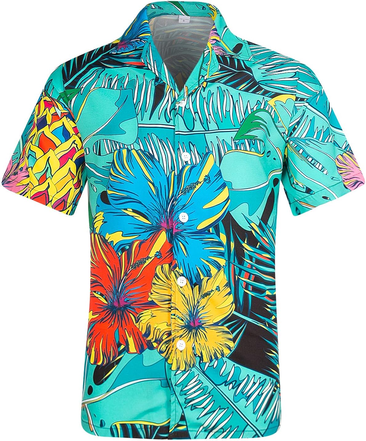 ZHPUAT Men's Funky Hawaiian Shirt Short Sleeve Button Down Tropical