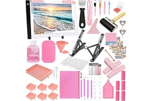 XEUZK All-Inclusive Diamond Art Accessories Kit with A4 Diamond Painting Light Pad Kit, Light Board for Painting Accessories, Bead Organizers & 5D Painting Tools Set for Full Drill & Partial Drill Art