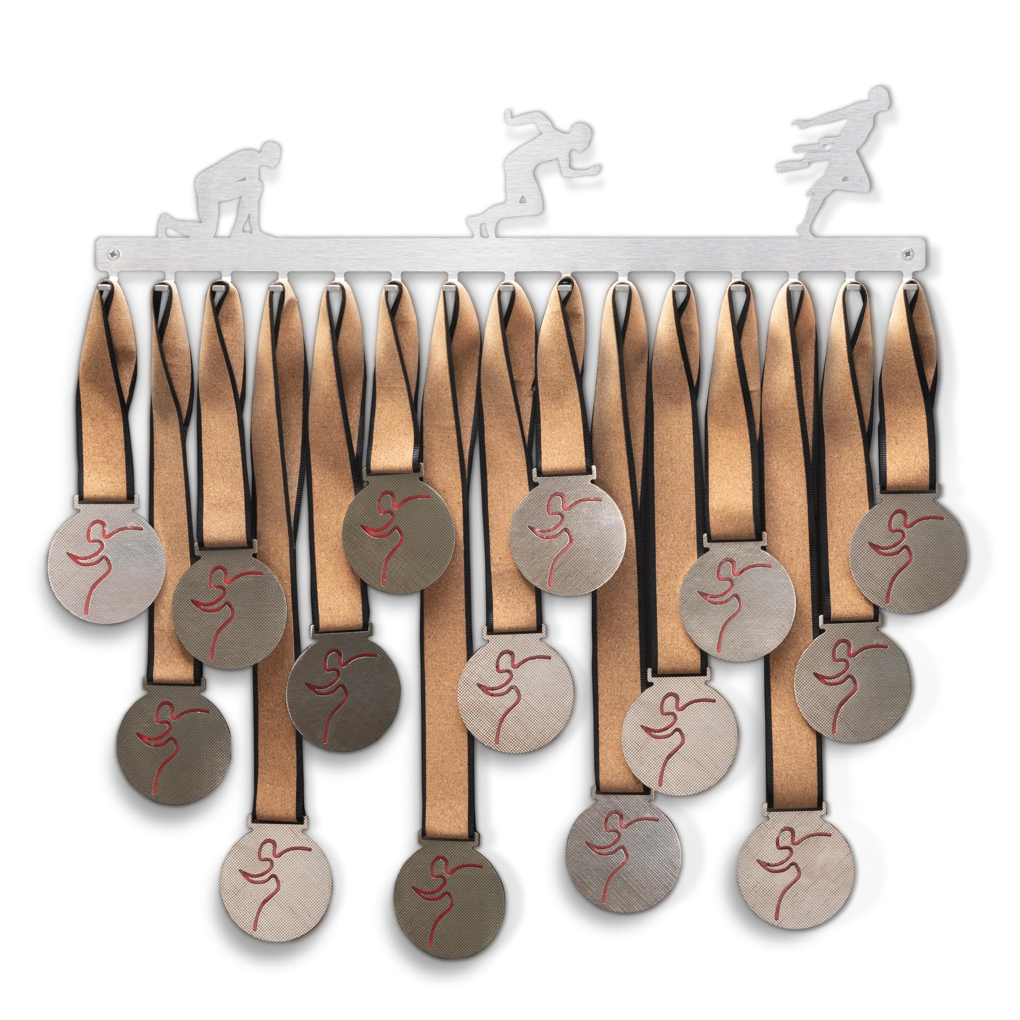Qthrone Running Medal Display Hook, Runner Medal Holder, Brushed Stainless Runner Marathon Medal display Rack