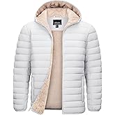 TACVASEN Men's Puffer Jacket Hooded Sherpa Lined Water Resistant Windproof Insulated Jacket Warm Winter Puffy Coat
