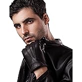 YISEVEN Men's Deerskin Leather Dress Gloves Hand Sewn