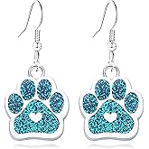 Cat Dog Paw Print Earrings for Women Stainless Steel Fashion Heart Footprint Earring Cute Dog Cat Animal Paw Print Earrings