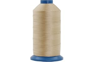Mandala Crafts Tex 135 Bonded Nylon Thread for Sewing - 1250 YDs T135 Heavy Duty Tan Nylon Thread Size 138 420 D Upholstery Thread for Leather Jeans Weaving