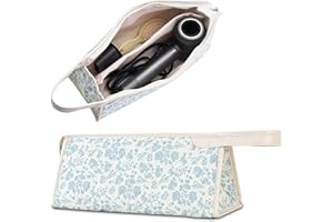 GISMTR Quilted Travel Case Compatible with Dyson Airwrap & Shark Flexstyle, Cotton Floral Carrying Storage Bag for Dyson Hair Dryer and Attachments, Cute Portable Organizer with Handle