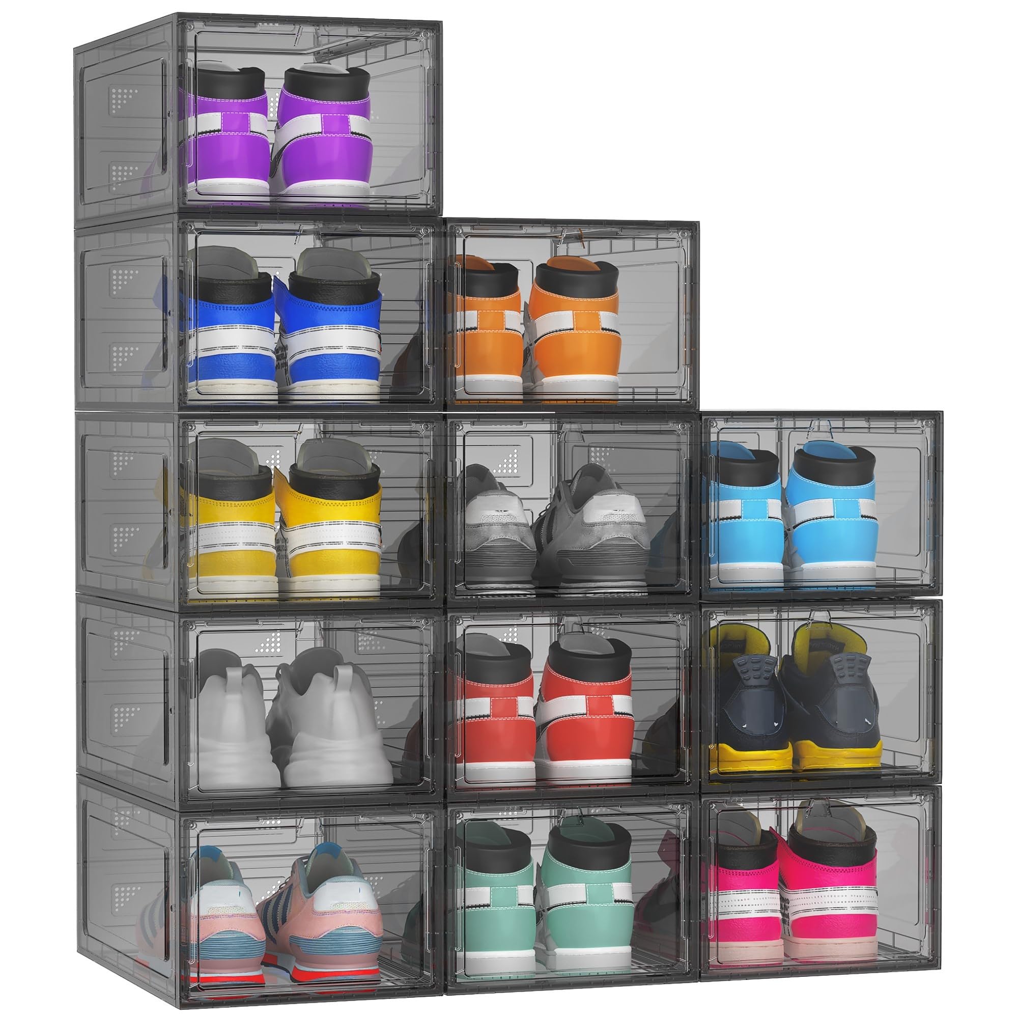 Kjfeoiye 12 Pack Hard Sturdy Thickened Rigid XX Large Shoe Storage ...
