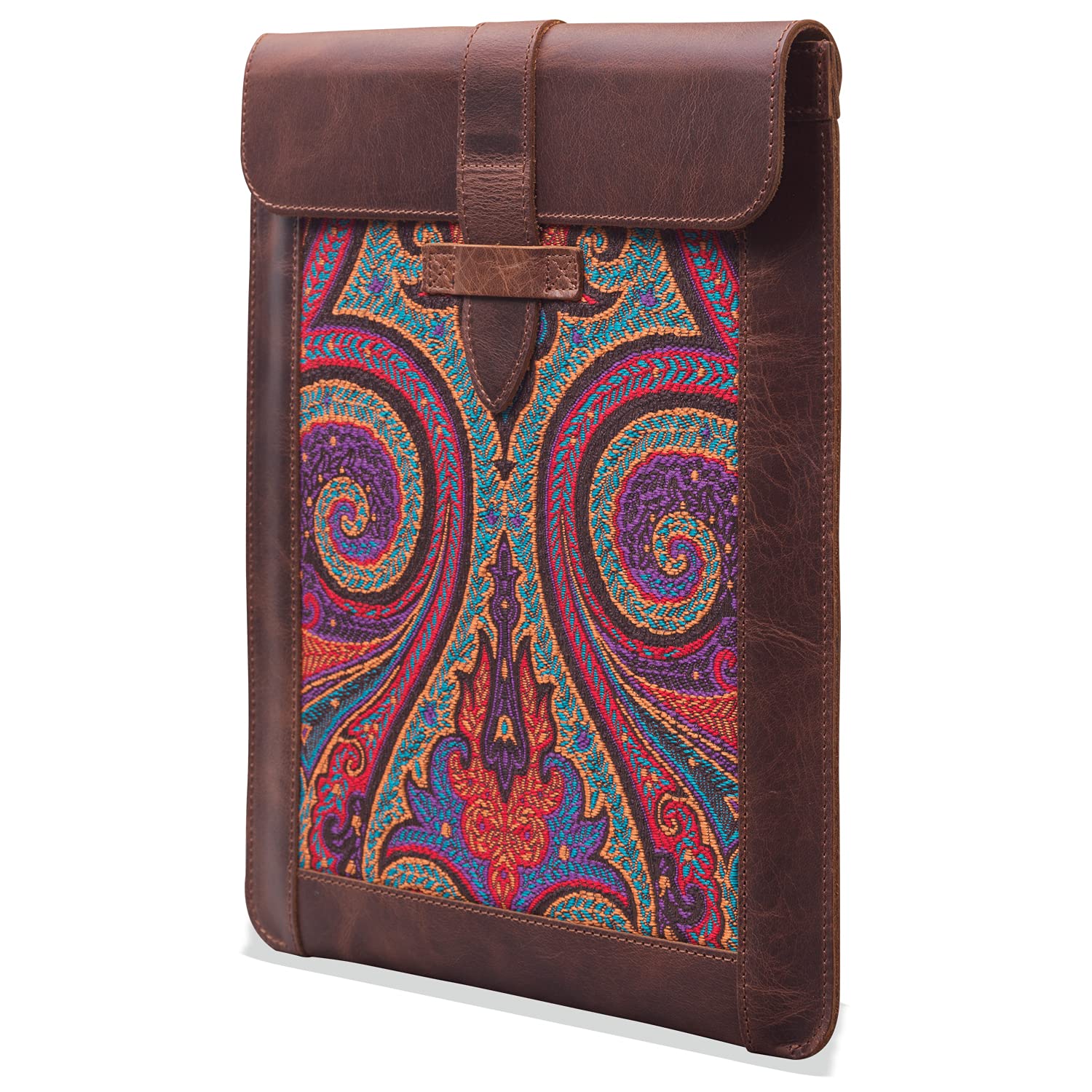 LONDO Genuine Leather Sleeve Bag for Ipad (Brown, Small)