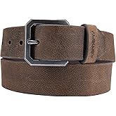 Carhartt Men's Durable Full Grain Saddle Leather Classic Belts, W/Rugged Antique Nickel Hardware