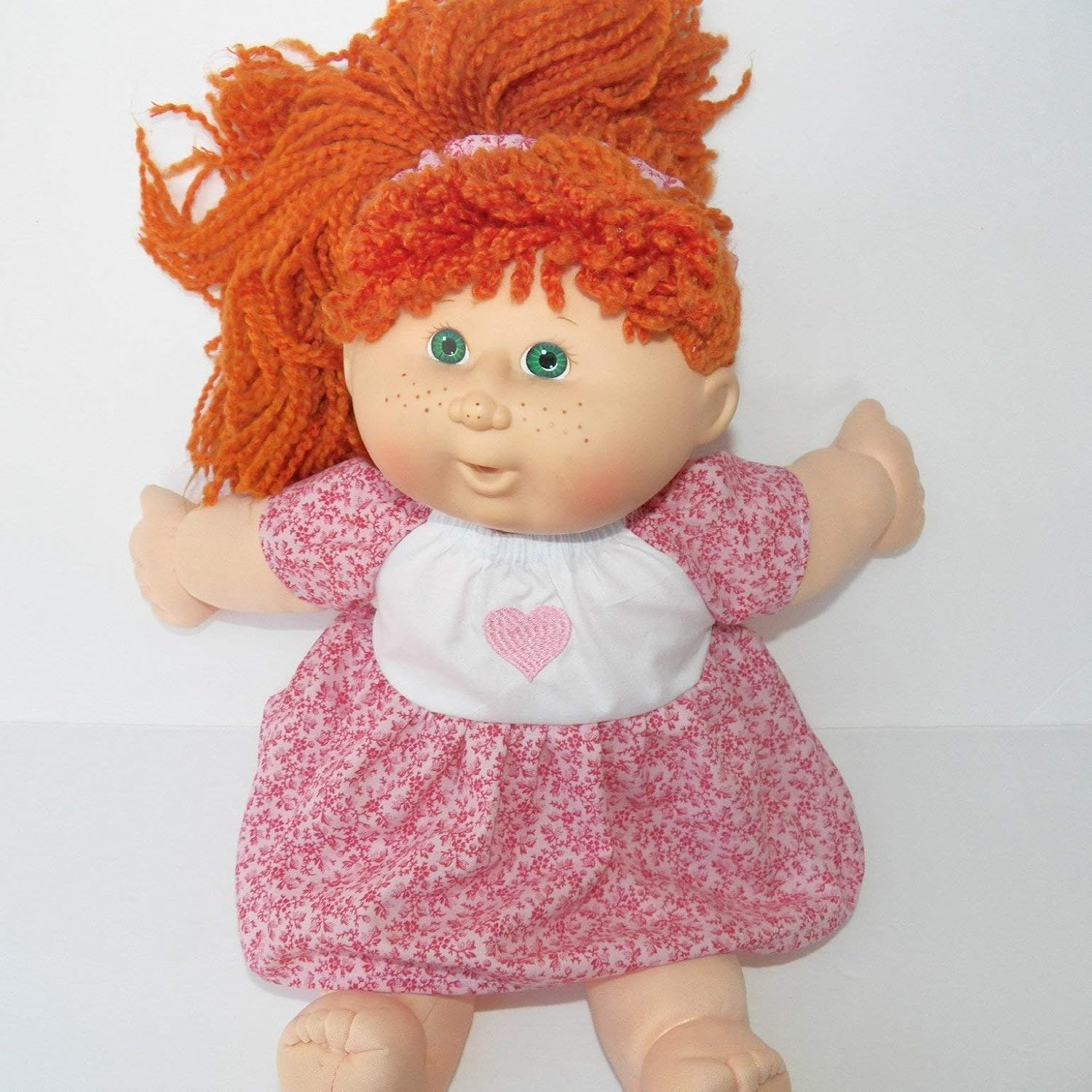 Cabbage Patch Doll Clothes 16 Inch Size Pink Heart Dress and Headband Handmade