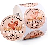 2 inch Farm Fresh Eggs Carton Labels, Colorful Round Farm Fresh Stickers Egg Carton Stickers, Farm Fresh Egg Labels Egg Packaging Stickers for Chicken Eggs Carton Labels (500pcs)