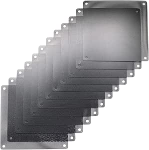 ThreeBulls 12 Pcs 120mm PVC Black PC Cooler Fan Dust Filter Dustproof Case Cover Computer Mesh