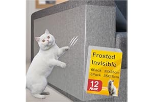 Cat Scratch Protector Tape, 12Pack - Couch Cat Scratch Guard & Sofa Protectors from Cats | Self-Adhesive Cat Scratching Tape 