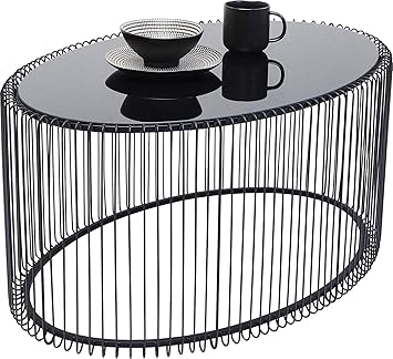 Kare Design Couchtisch Wire Uno Schwarz 60x90cm Moderner Couchtisch In Ovaler Form Mit Tischplatte Aus Glas In Weiteren Ausfuhrungen Erhaltlich H B T 40 5x90x60cm Amazon De Kuche Haushalt