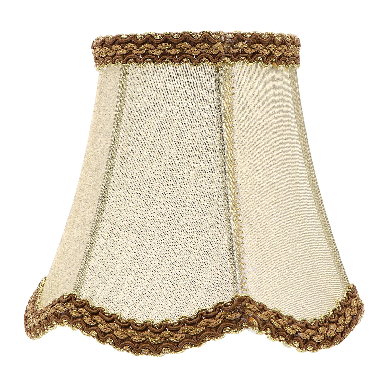 Uonlytech Cloth Lamp Shade Clip On Bulb, Cloth Lampshade, Protector Cover for Table, Chandelier, Wall, Candle Bulbs, Floor (Golden)