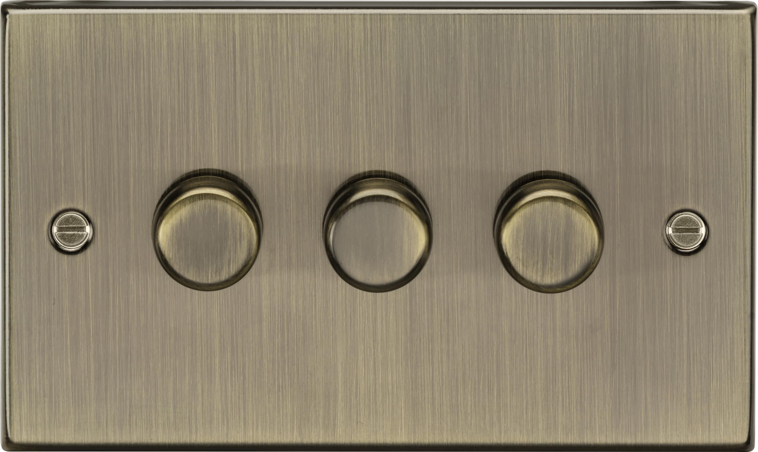 Knightsbridge CS2183AB Square Edge Antique Brass 3G 2 Way Dimmer, Antique Brass
