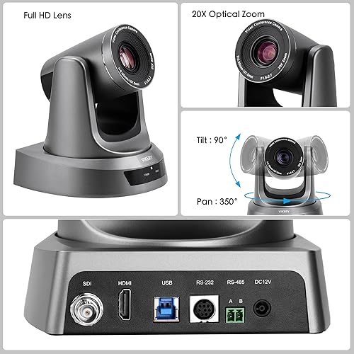 20X PTZ Conference Room Webcam with HDMI/3G-SDI/USB Output, 1080P