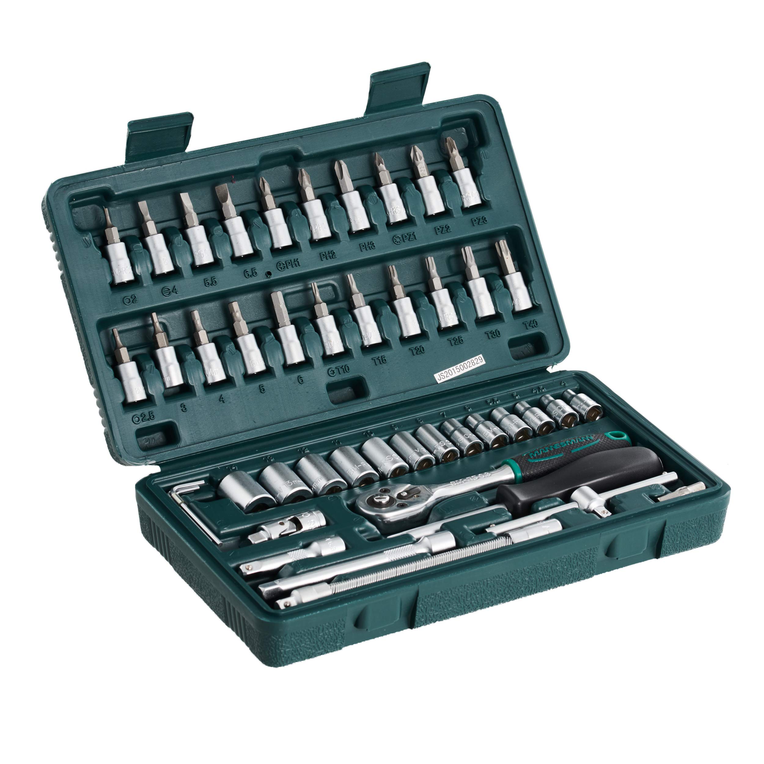 Mannesmann M 2040 46-Piece Socket Spanner Set 0.6 cm / 0.25-Inch