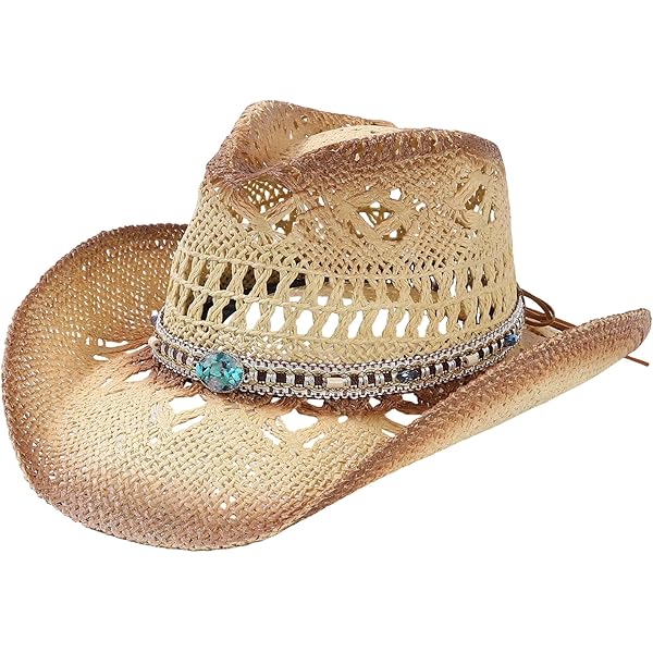 Straw Cowboy Hat for Men Womens Straw Cowgirl Hat Summer  display picture 1